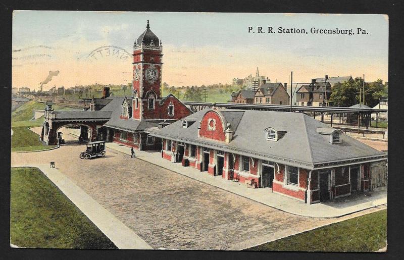 Penn Railroad Station High View Greensburg PA Used c1913