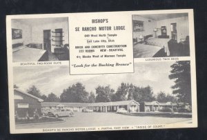 SALT LAKE CITY UTAH SE RANCHO MOTOR LODGE VINTAGE ADVERTISING POSTCARD