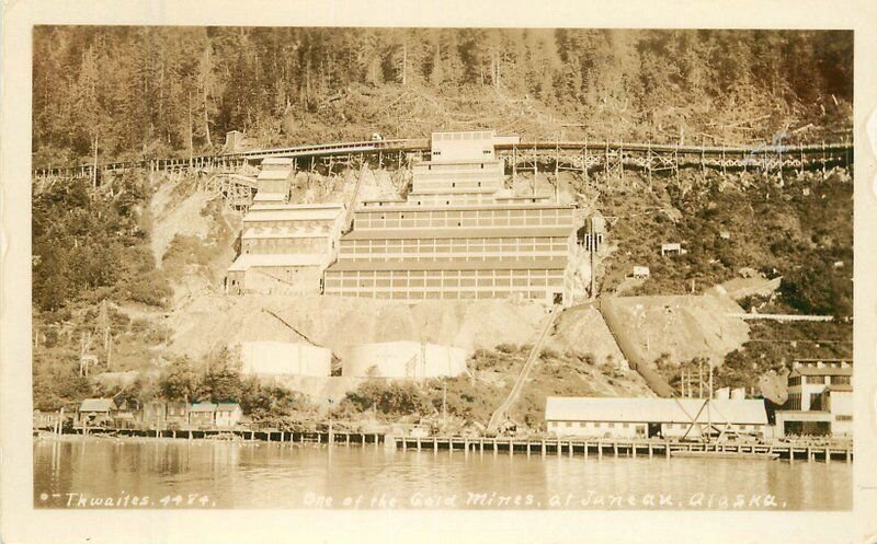 Alaska Thwaites Waterfront 1920s Mining RPPC Photo Postcard 22-8012