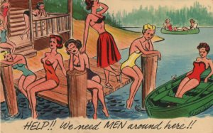 vacation postcard: Help! We Need Men Around Here!!