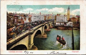 England London the London Bridge Vintage Postcard C205