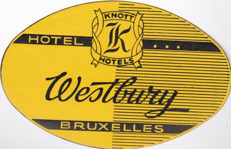 Belgium Brussells Hotel Westbury Vintage Luggage Label lbl0924