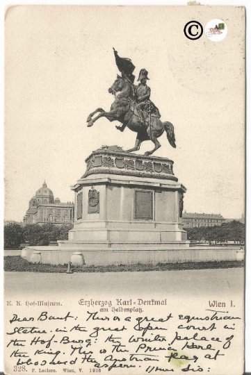 Undivided Back Postcard Monument at The Museum of Natural History Vienna Austria