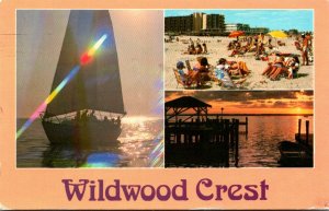 New Jersey Wildwood Crest Multi View Sunset Sailing and Beach View 1996