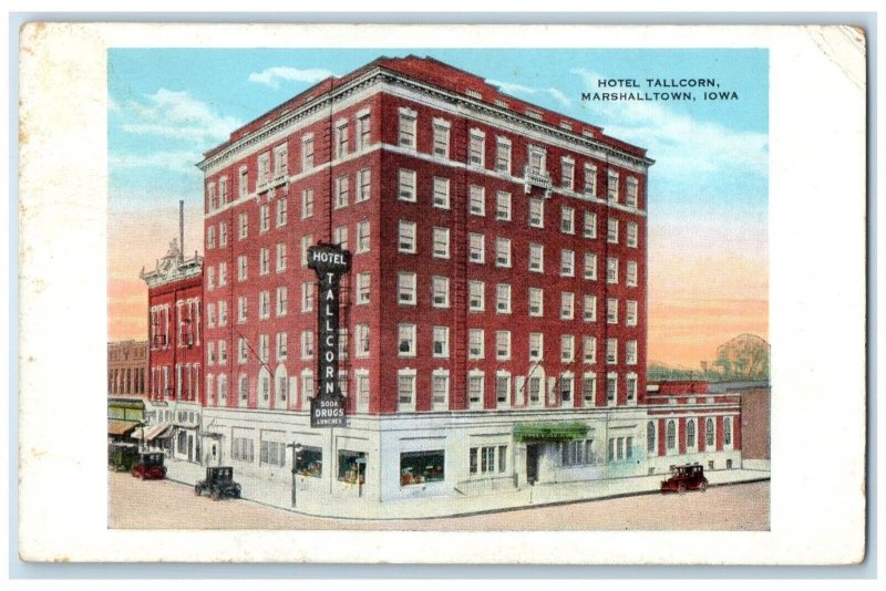 1939 Exterior View Hotel Tallcorn Building Marshalltown Iowa IA Vintage Postcard