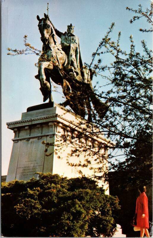 Statue of St. Louis Art Hill Forest Park St. Louis,MO Missouri Vintage Postcard