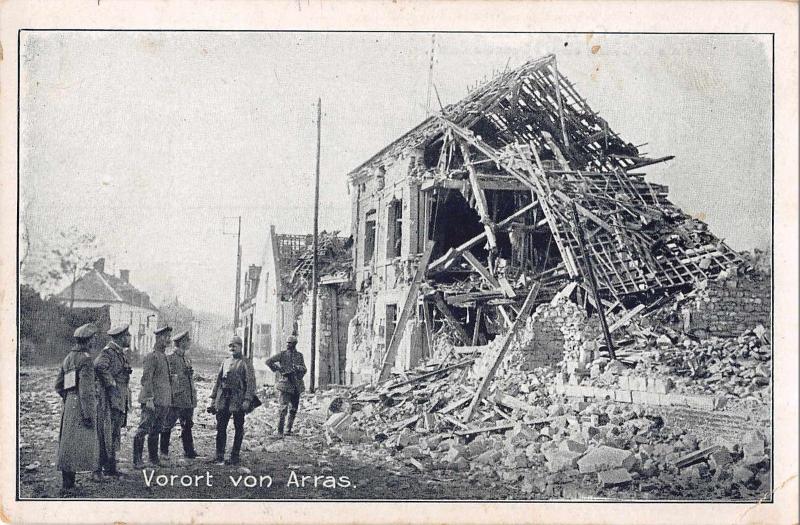 Arras France Military Mine Thrower Damage World War Antique Postcard (J32288)