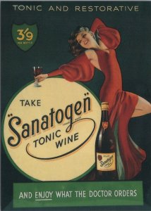 Advertising Postcard - Drink, Beverage, Sanatogen Tonic Wine, 1950's RR16719