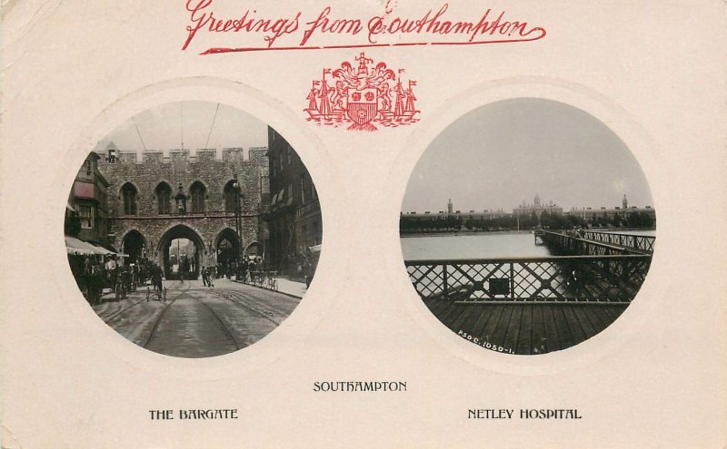 Postcard England greetings from Southampton several views