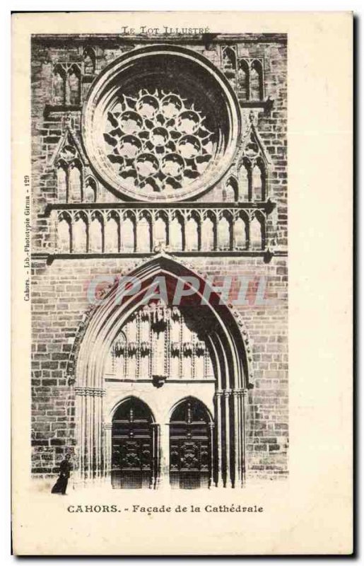 Old Postcard Cahors Facade of the Cathedral