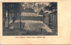 Postcard MA Westfield Seneca Wigwam Mohican Forest Native Americana ~1910 V212