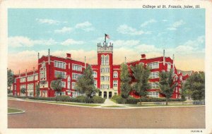 JOLIET, Illinois IL     COLLEGE OF ST FRANCIS    ca1940's Curteich Postcard