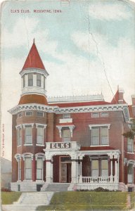 J22/ Muscatine Iowa Postcard c1910 Elk's Club Building 169