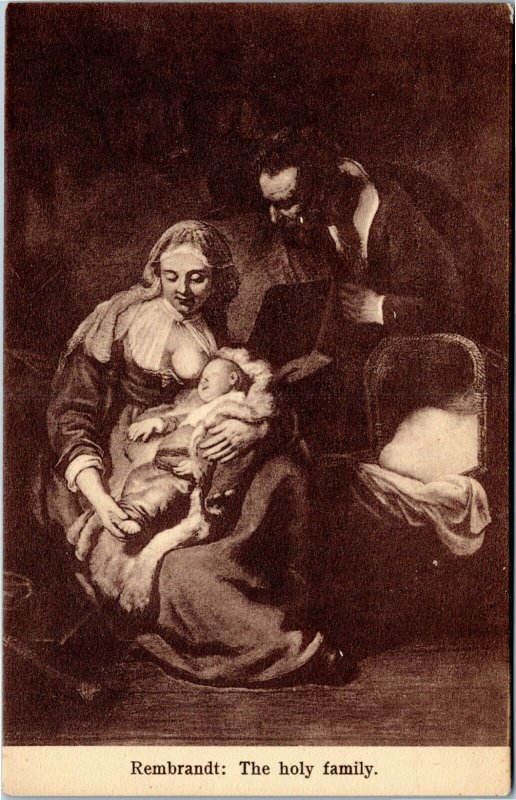postcard Franz Huld's Art Series 23 - Rembrandt - The Holy Family