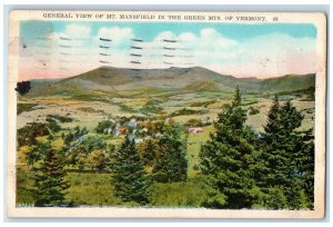 1930 General View Of Mt. Mansfield In The Green Mts. Of Burlington VT Postcard 