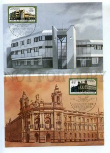 440856 EAST GERMANY GDR 1988 set First Day maximum cards post office buildings