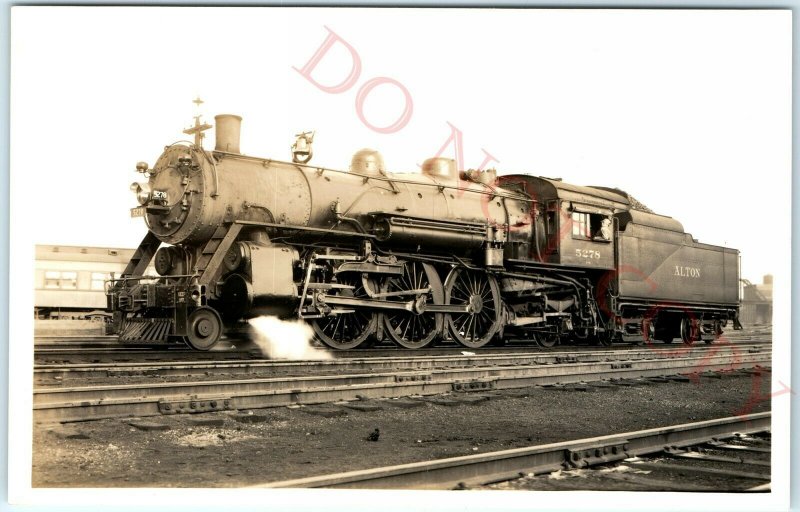 1937 Chicago & Alton 5278 Locomotive RPPC Real Photo Postcard C&A Railway IL A49