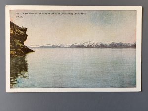 Cave Rock Lady Of The Lake-Lake Tahoe CA Linen Postcard A1154090940