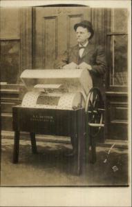 A.L. AL Betzer Kansas City MO Man w/ Washing Machine Patented 1905 RPPC