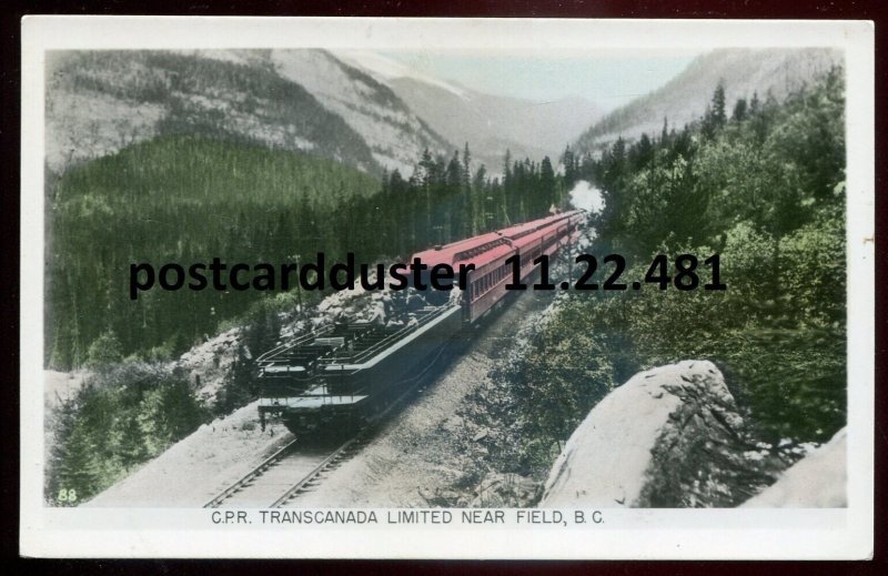 h2331- Near FIELD BC 1940s CPR Railway Train Real Photo Postcard by Gowen Sutton