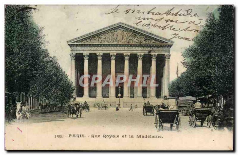 Paris Old Postcard Royal Street and colonnade