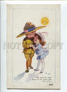 3134455 WWI US ARMY Keep on sunny side by RIGHT Vintage PC