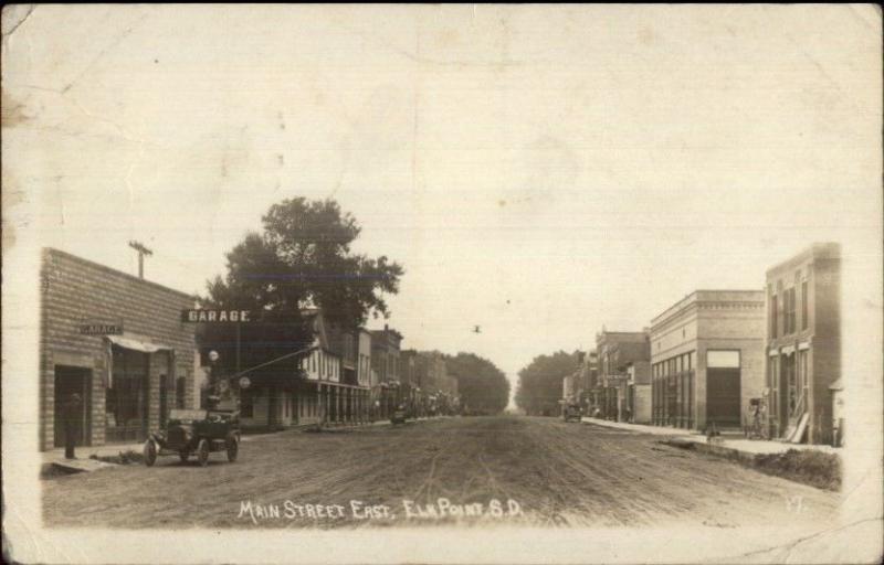 Elk Point SD Main Street East c1910 Real Photo Postcard