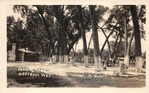 RPPC PARK & CAMP GROUND GREYBULL WYOMING TALBOTT REAL PHOTO POSTCARD (c. 1920s)