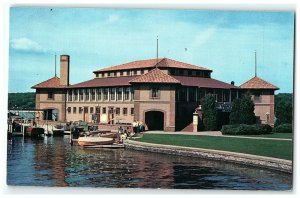 Geneva Lake Wisconsin Postcard Wi Riviera From Bridge Boats 