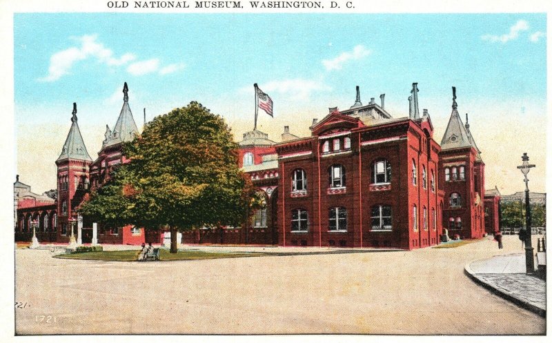 Vintage Postcard 1920's Old National Museum Building Washington D.C. Structure