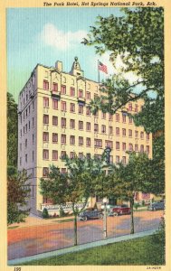 Vintage Postcard Park Hotel Landmark Hot Springs National Park Arkansas Woodcock