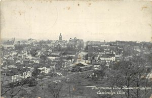 J24/ Cambridge Ohio Postcard c1910 Panorama Business Section Court 268