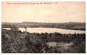 New York Monticello  , Aerial view Kiamesha Lake from Round Top mountain