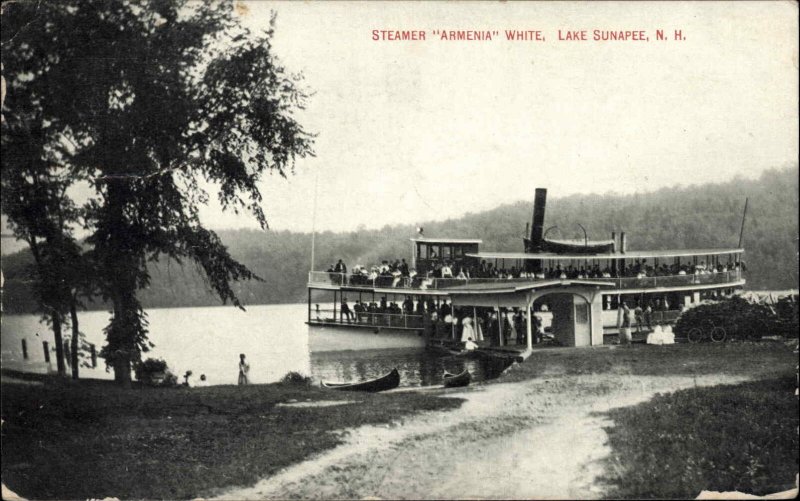 Lake Sunapee NH Steamer Boat Armenia White c1910 Postcard
