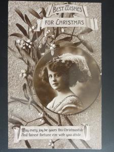 Greeting: Best Wishes for Christmas 'May every joy be yours..' RP c1911