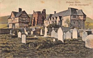 STOKESAY CASTLE SHROPSHIRE UK-EYRE-SPOTTISWOODE WOODBURY SERIES PHOTO POSTCARD