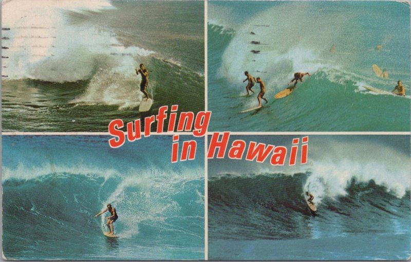 Postcard Surfing in Hawaii 1970s