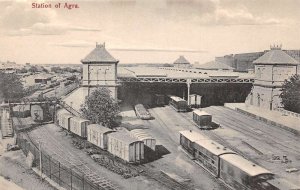 Agra India Train Station Vintage Postcard AA71508