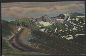Colorado Panorama of a Section of the Trail Ridge Road pm1947 ~ Linen