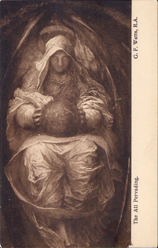 The All Pervading, England, UK, Spiritualism, Female Figure Holding Earth 1910s