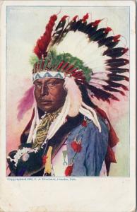 'Big-Man' Native American Indian Indigenous UNUSED c1903 Rhinehart Postcard E50