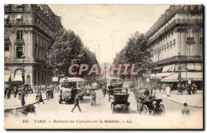 Paris Old Postcard Boulevard Capuchin towards the Madeleine