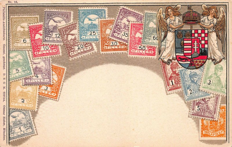 Hungary Stamps on Early Embossed Postcard, Unused, Published by Ottmar Zieher