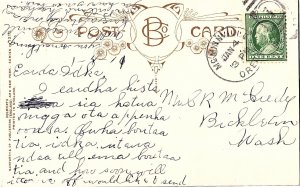 Vintage Bamforth Wedding Congratulations with Bride and Groom Postcard