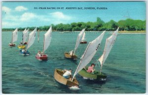 c1910s Dunedin, FL Pram Racing St Joseph's Bay Children Boat Race Linen PC A145