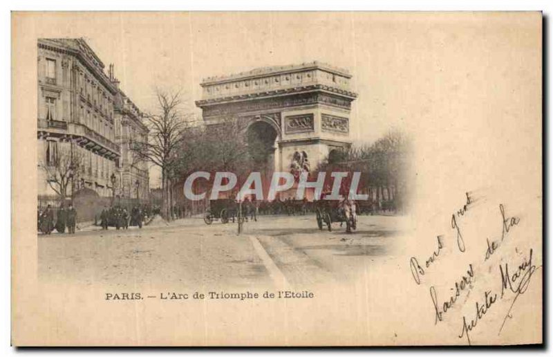 Old Postcard The Paris Arc de L Etoile