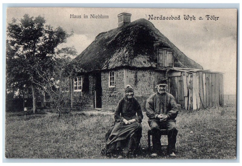 Wyk auf Föhr Germany Postcard House in Nieblum North Sea Resort c1910