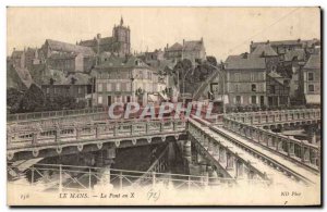 Old Postcard Le Mans Tramway Bridge X