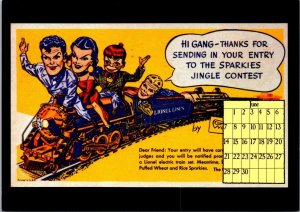 Calendar Card June 1987 Lionel Toy Train