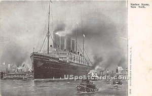 Harbor Scene, Kaiser Wilhelm II, Tub Boats - New York City s, New York NY  